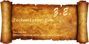 Zechmeister Ede névjegykártya